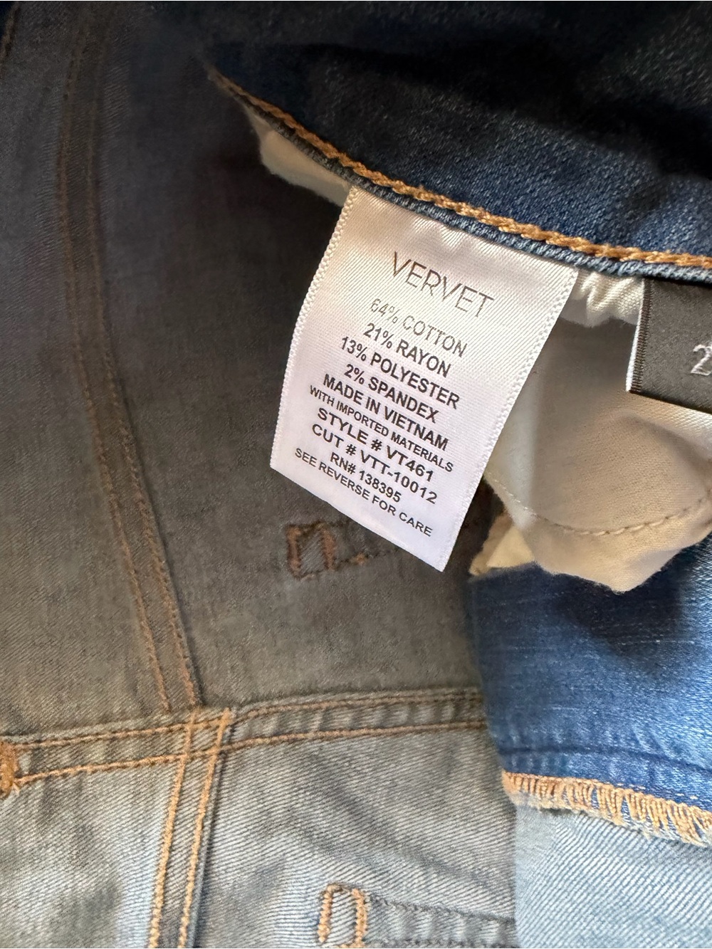 Vervet High-Rise Cropped Straight -Leg Jeans Raw Hem Med. Wash Size 28 - Picture 8 of 8